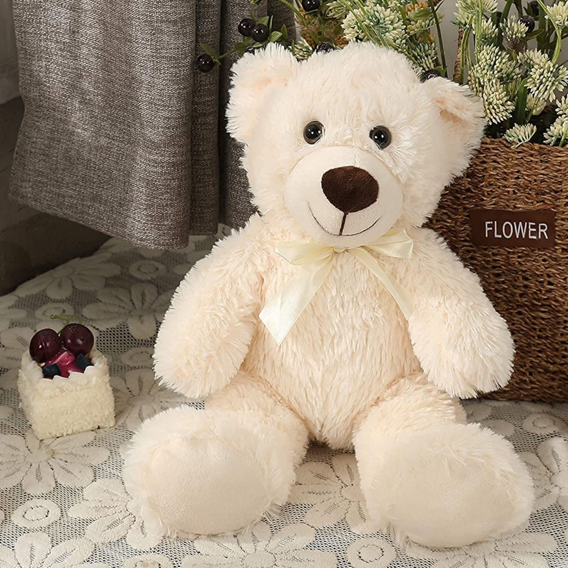 3-Pack Teddy Bears, Beige/Light Brown/Dark Brown, 13.8 Inches