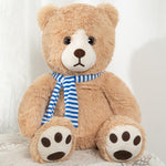 Teddy Bear Stuffed Animal - Plush Big Teddy Bears with Scarfs - Big 24 Inches Light Brown Bear - Cartoon Teddy Bear Plush Dolls with Footprints - We Can Bearly Wait - Teddy Bear Themed Baby Shower - Gender Reveal Party Decorations - Valentine's Day Teddy Bear & Gift for Girlfriend/Boyfriend - MorisMos Stuffed Animals