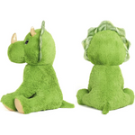 Lifelike Triceratops Stuffed Animals - Realistic Triceratops  Plush Toys - Jurassic World Toys for Children - Dinosaur Plushies - Green Dino Stuffies - Birthday Christmas Gift for Children - Cartoon Dino Plush Pillows for Girls Boys