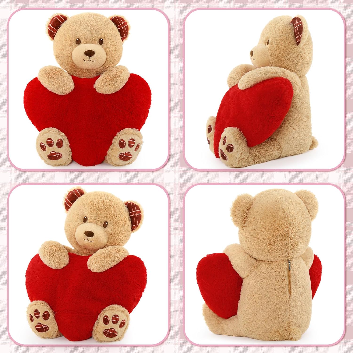 Valentine's Day Teddy Bear Plush Toy, Brown, 28 inches