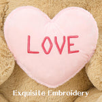 Valentine's Day Teddy Bear Stuffed Animals - Giant 43 Inches Brown Teddy Bear Plush Toys with Pink Heart - Valentine's Day Gift for Girlfriend/Boyfriend - Fluffly Cuddly Plushy Fluffy Toy - Cute Teddy Bear Plush Pillows for Kids - Christmas/Birthday Gift for Children/Teens/Adults - Romantic Anniversary Gift for Wife/Husband - Free Shipping
