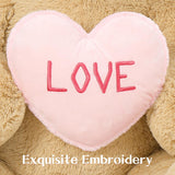 Valentine's Day Teddy Bear Stuffed Animals - Giant 43 Inches Brown Teddy Bear Plush Toys with Pink Heart - Valentine's Day Gift for Girlfriend/Boyfriend - Fluffly Cuddly Plushy Fluffy Toy - Cute Teddy Bear Plush Pillows for Kids - Christmas/Birthday Gift for Children/Teens/Adults - Romantic Anniversary Gift for Wife/Husband - Free Shipping
