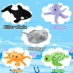 White Shark with 5 Little Sea Creatures, 23 Inches