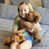 18.5 Inch Dark Brown Teddy Dog Plush Toy Set with Three Puppies