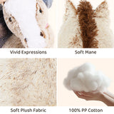 Large Realistic Horse Plush Toy Multiple Colors Up to 47 Inches