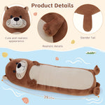 Sea Otter Long Throw Pillows - Cozy Cartoon Body Pillows - Otter Stuffed Animals - Pregnancy Pillows for Sleeping - Cozy Pillows for Bed/Sofa - MorisMos Stuffed Animals - Homewarming Gift Ideas