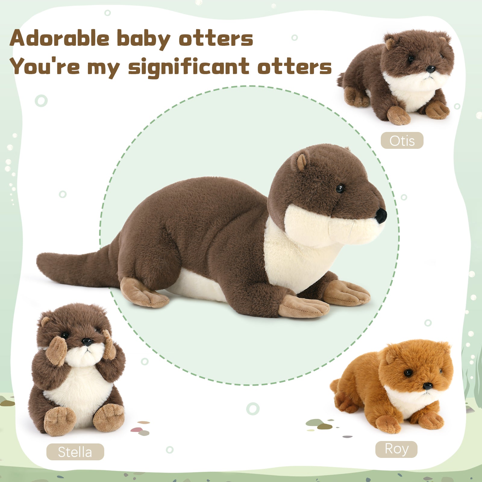 River Otter Plush Toys, Dark Brown, 23.6 Inches
