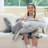 43.3 Inch Giant Grey Hammerhead Shark Plush Toy