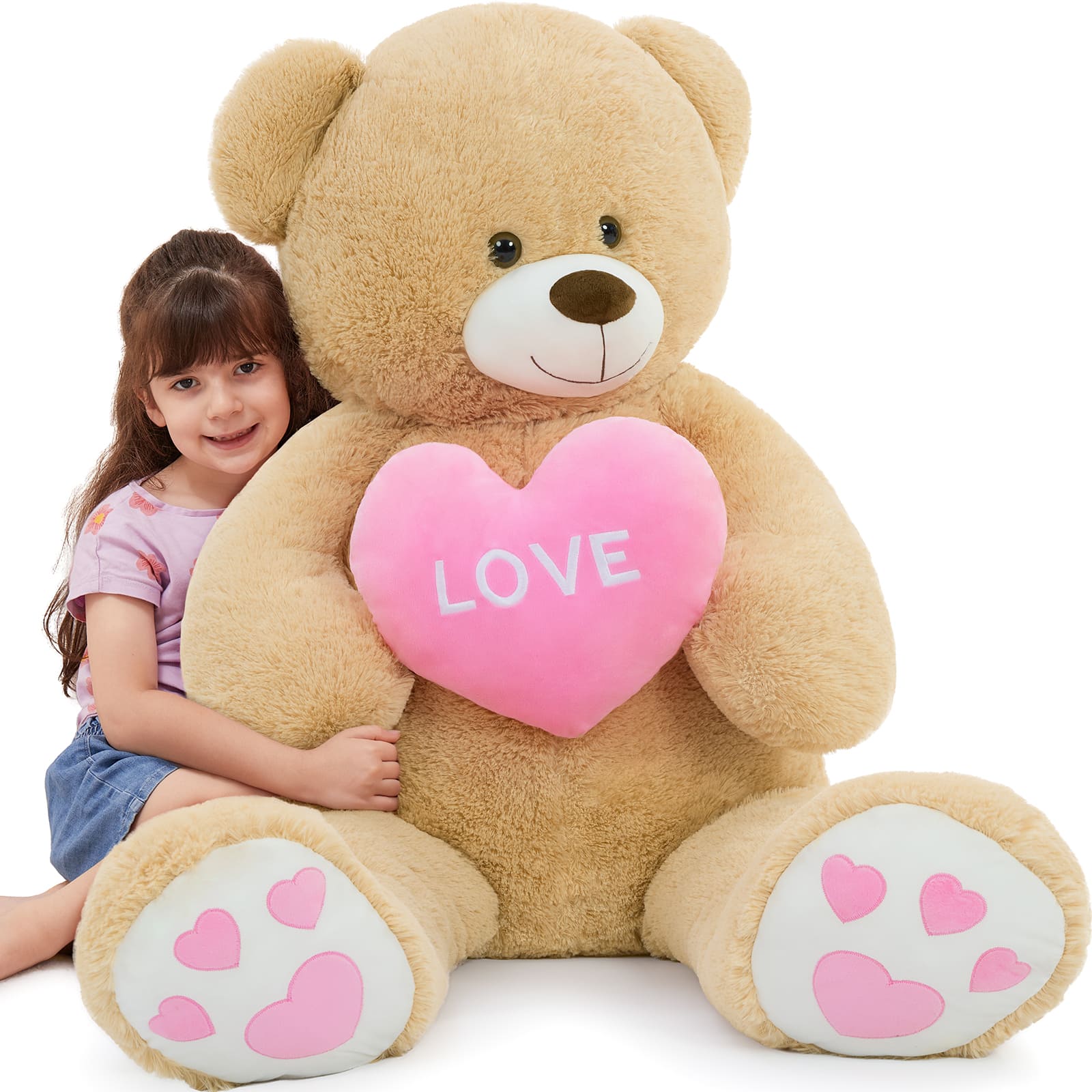 Teddy Bear Love Valentine's Day Gift, Light Brown, 51 Inches