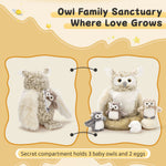 Owl Mom And Baby Stuffed Animals Set - Lifelike Eurasian Eagle-owl Plush Toys - Stuffed Animal Owl Babies with Their Mom - Owl Stuffed Animals with Babies In The Belly - Gift for Birders - Realistic Owl Stuffies - Gift for Kids Teens Adults On Birthday, Christmas, Easter, Baby Shower, Valentine's Day