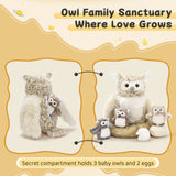 Owl Mom And Baby Stuffed Animals Set - Lifelike Eurasian Eagle-owl Plush Toys - Stuffed Animal Owl Babies with Their Mom - Owl Stuffed Animals with Babies In The Belly - Gift for Birders - Realistic Owl Stuffies - Gift for Kids Teens Adults On Birthday, Christmas, Easter, Baby Shower, Valentine's Day