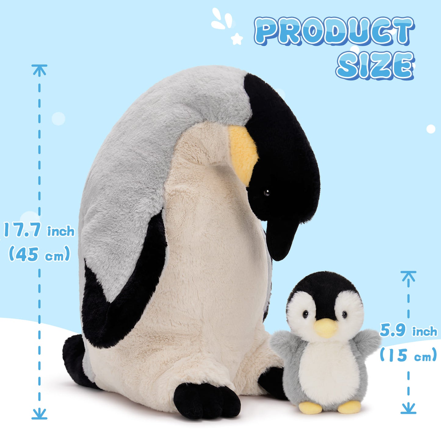 Penguin Family Stuffed Animals, 17.7 Inches - MorisMos Plush Toys - Free Shipping