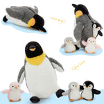 Penguin Stuffed Animals - Penguin Plush Toys - Stuffed Animal Penguin Babies with Their Mom - Penguin Stuffed Animals with Babies in the Belly - One Big Penguin with Three Penguin Babies