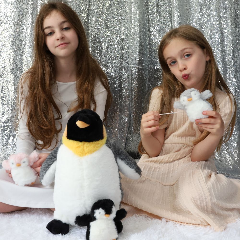 Penguin Stuffed Animals - Penguin Plush Toys - Stuffed Animal Penguin Babies with Their Mom - Penguin Stuffed Animals with Babies in the Belly - One Big Penguin with Three Penguin Babies