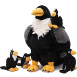 Pied Crow Stuffed Animals with Babies inside the Belly - Realistic Raven Plush Toys - Gift for Birders - Free Shipping