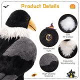 Pied Crow Stuffed Animals with Babies inside the Belly - Realistic Raven Plush Toys - Gift for Birders - Free Shipping