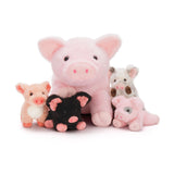 15.7-Inch Cuddly Pig Plush Toy Set with Four Baby Piglets
