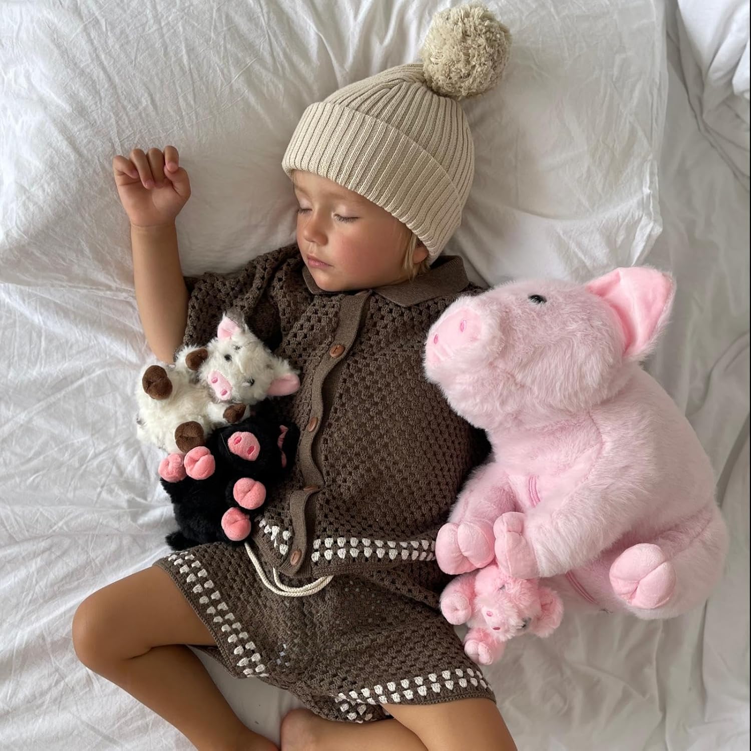 Pig Stuffed Animals Farm Plush Toys, Pink, 15.7 Inches