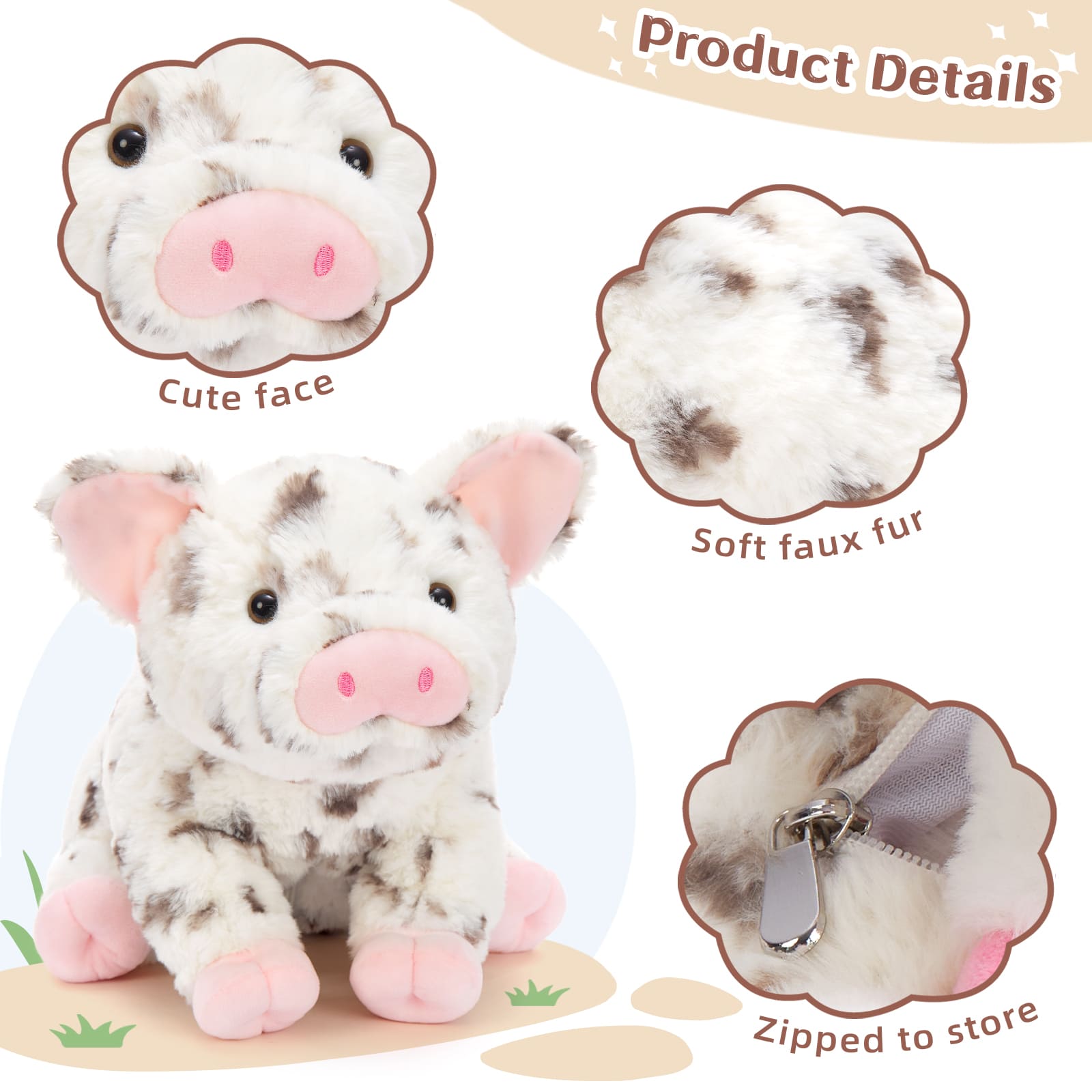 Pig Stuffed Animals with Four Babies Inside, 15.75 Inches