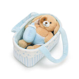 Cute Plush Puppy Baby Gift Set with Basket Blanket and Bottle