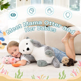 Sloth Stuffed Animals with Babies inside the Belly - Plush River Otter Toys - Kawaii Otter Stuffed Animals -MorisMos Soft Toys for Children