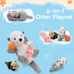 Sloth Stuffed Animals with Babies inside the Belly - Plush River Otter Toys - Kawaii Otter Stuffed Animals -MorisMos Soft Toys for Children