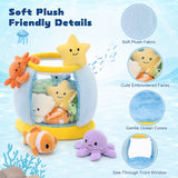 Ocean Plush Toy Fish Tank with 9 Mini Sea Animal Stuffed Toys