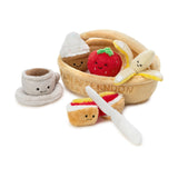 7 Piece Tea Party Plush Food Set Pretend Play Toys for Kids