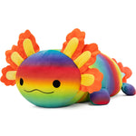 39-inch Rainbow Axolotl Plush Toys - Big Axolotl Stuffed Animals - Squishy Sofa Throw Pillows - Christmas Birthday Gift for Friends
