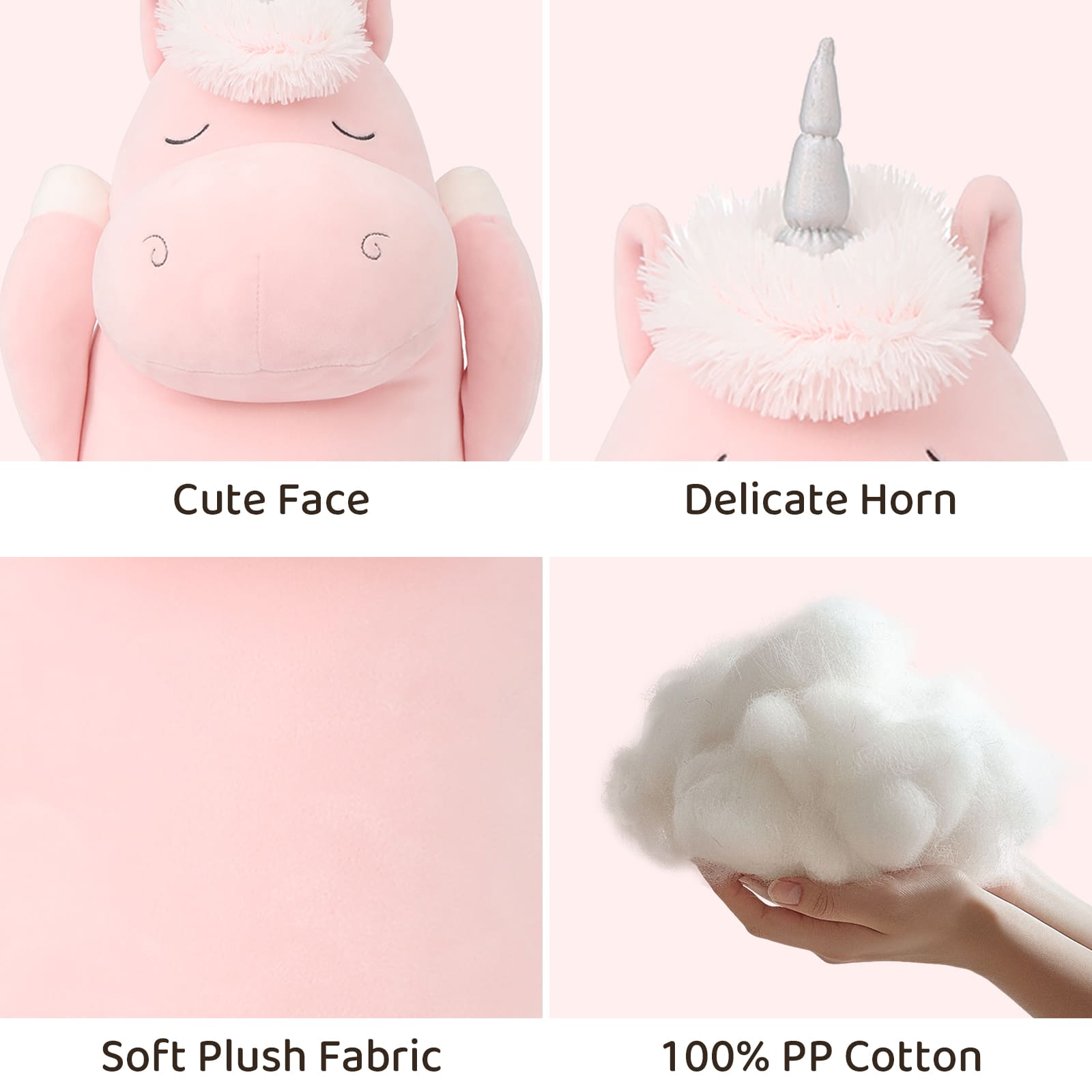 Giant Unicorn Body Pillow, Pink/Blue, 23.6/36.2 Inches