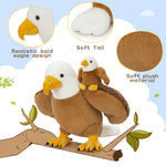 Bald Eagle Stuffed Animals - Eagle Plush Toys - Stuffed Animals with Babies in the Belly - Party Favors - Stuffed Animal Babies with their Mom - One Big Eagle with three Eagle Babies and Two Eggshells - Free Shipping