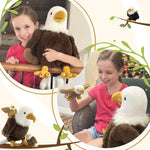 Lifelike Bald Eagle Stuffed Animals with Babies inside the Belly - Eagle Plush Toys for children - Gift for Birders - MorisMos Stuffed Animals
