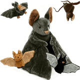 Realistic Bat Plush Toy with 3 Baby Bats Halloween Gift for Kids