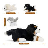 Bernese Mountain Dog Stuffed Animal with Three Puppies