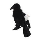 Realistic Crow Plush Toy Set with Three Squeaky Baby Crows