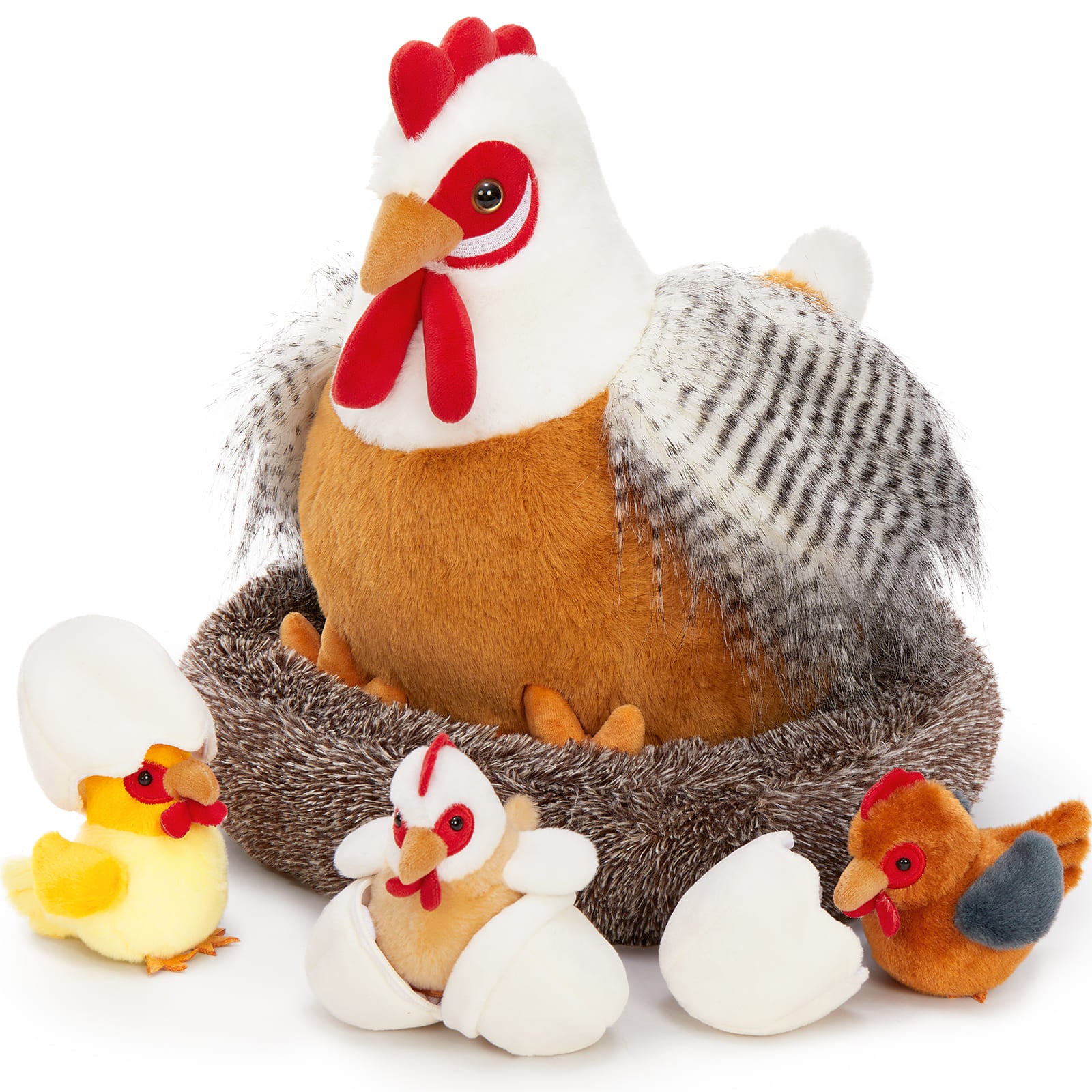 Chicken Plush Toys Farm Stuffed Animals, 16.5 Inches