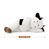 Realistic Dairy Cow Plush Toy Farm Stuffed Animal 31.5 Inch