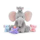 15.7 Inch Elephant Stuffed Animal with Four Baby Elephants