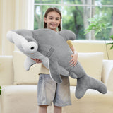43.3 Inch Giant Grey Hammerhead Shark Plush Toy