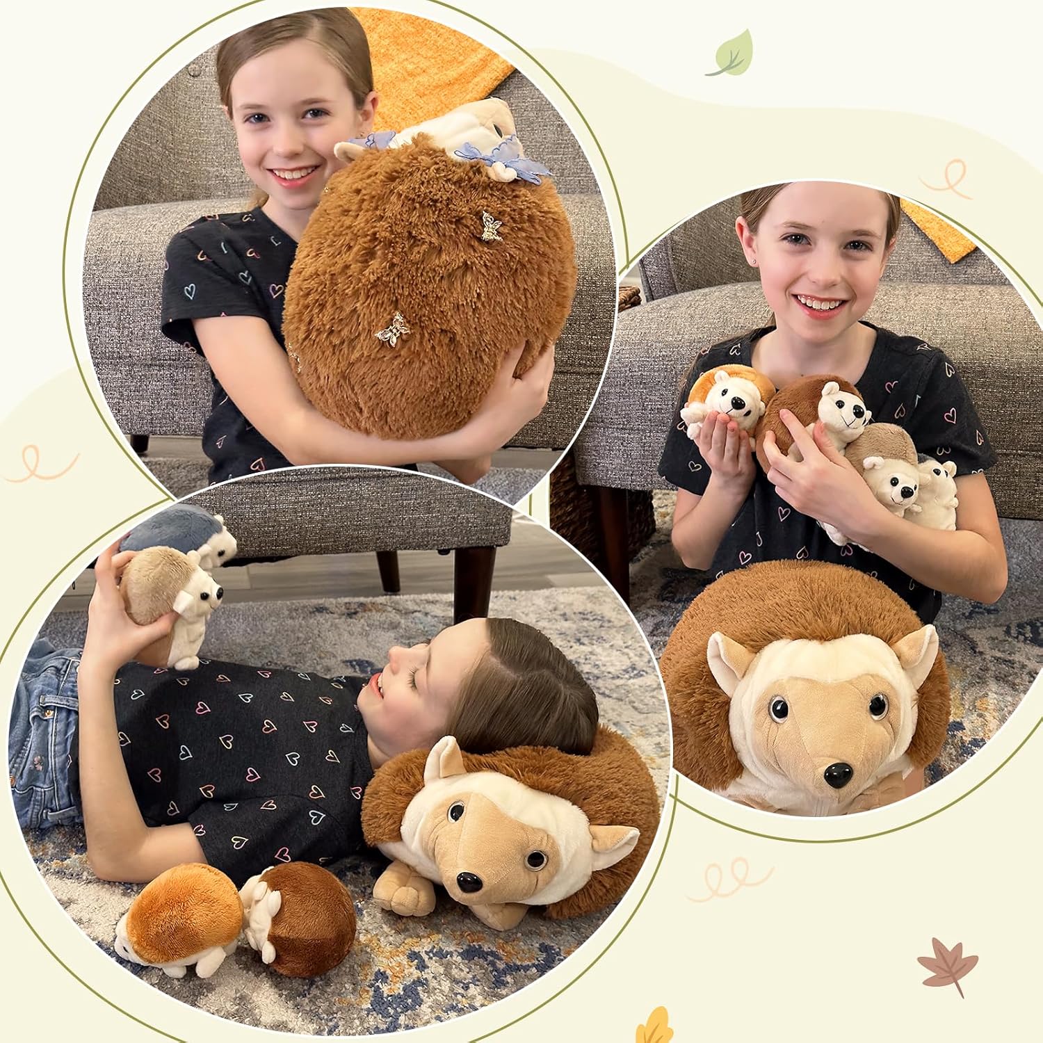 Hedgehog Stuffed Animals Hedgehog Plush Toys, 13.8 Inches