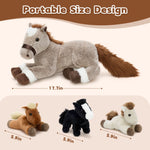 17.72 Inch Horse Plush Toy with Three 5.9 Inch Ponies