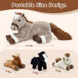 17.72 Inch Horse Plush Toy with Three 5.9 Inch Ponies