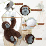 Long Arm Ape Stuffed Animals - Lifelike Monkey Plush Toys, Dark Brown, 18 Inches - Jungle/Safari Stuffed Animals - Forest Zoo Theme Party Decors