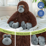 Long Arm Ape Stuffed Animals - Lifelike Monkey Plush Toys, Dark Brown, 18 Inches - Jungle/Safari Stuffed Animals - Forest Zoo Theme Party Decors