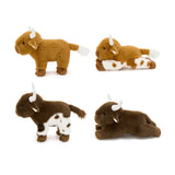 4 Piece Longhorn Cow Plush Toy Set Farm Animal Stuffed Toys