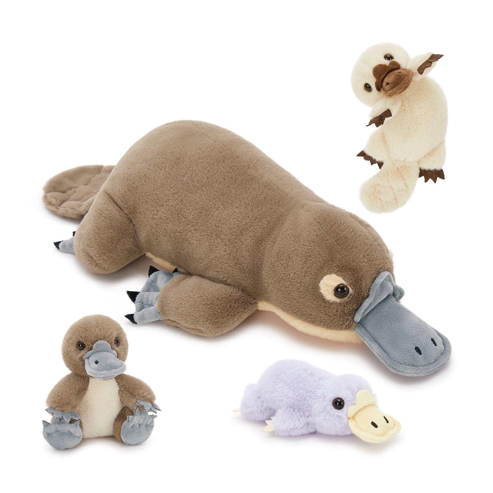 21.65-Inch Platypus Plush Toy Set with Three Babies and Eggs