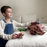 Realistic Lizard Family Plush Toy with Four Baby Lizards