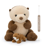 14.5 Inch Sea Otter Stuffed Animal with Four Babies Inside