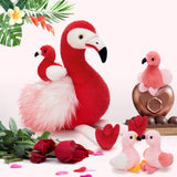 Realistic Red Flamingo Stuffed Animals - Big 18 Inches Flamingo Plush Toys - Valentine's Day Gift for Girlfriend/Boyfriend - Fluffly Cuddly Plushy Fluffy Toy - Cute Flamingo Cartoon Plush Pillows for Kids - Christmas/Birthday Gift for Children - Stuffed Animal Babies with Their Mom - Stuffed Animals with Babies in the belly - Free Shipping