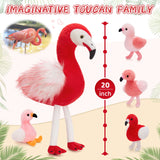 Realistic Red Flamingo Stuffed Animals - Big 18 Inches Flamingo Plush Toys - Valentine's Day Gift for Girlfriend/Boyfriend - Fluffly Cuddly Plushy Fluffy Toy - Cute Flamingo Cartoon Plush Pillows for Kids - Christmas/Birthday Gift for Children - Stuffed Animal Babies with Their Mom - Stuffed Animals with Babies in the belly - Free Shipping